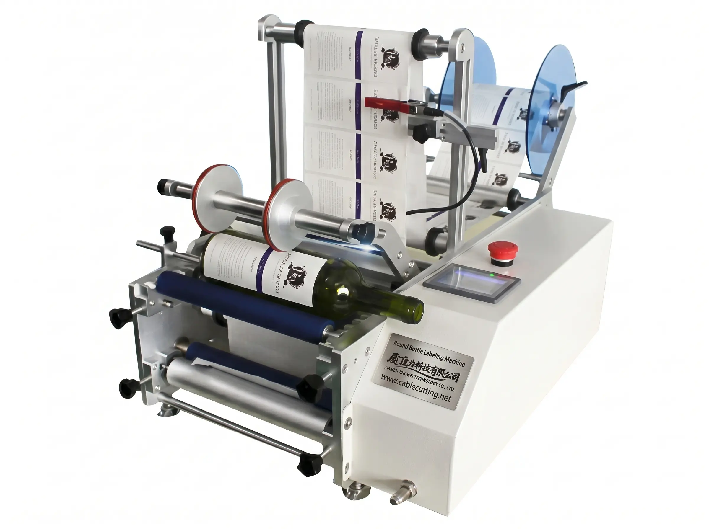 Effektiv halvautomatisk etiketteringsmaskin for runde flasker – WPM-7160