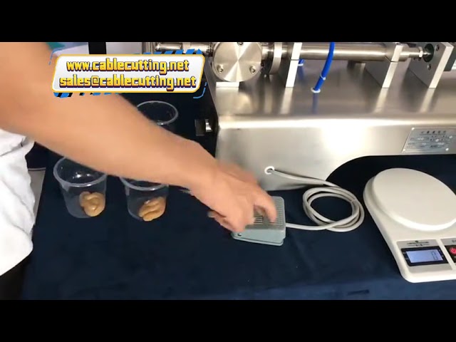 高黏稠液体灌装机｜洗衣液、洗碗精、乳霜、花生酱专用带料槽自动灌装设备