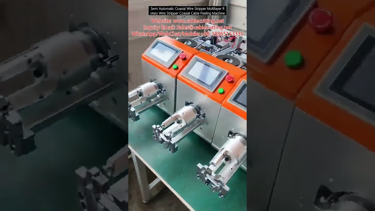 Halvautomatisk koaksialtrådstripper for flerlags kabler – roterende avisoleringsmaskin