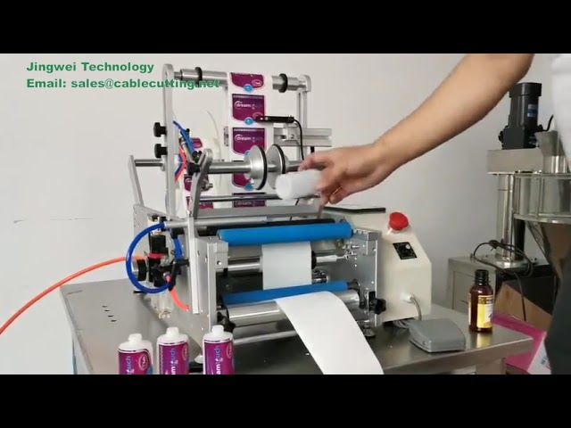 Halvautomatisk etiketteringsmaskin for runde flasker