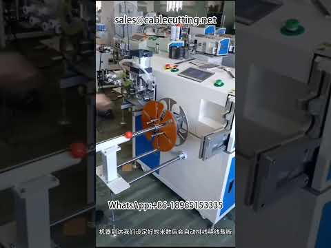 Automatisk maskin for presis metertelling, kutting, vikling og binding av wire og kabel
