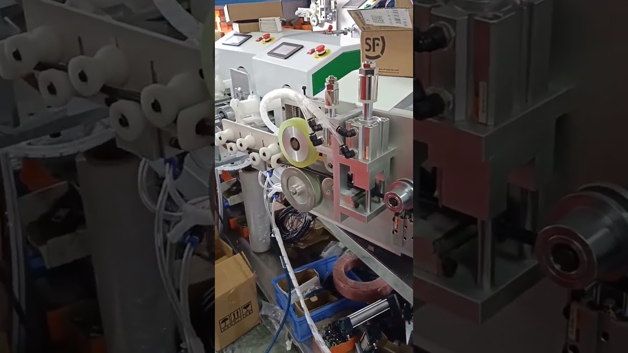 Presis automatisk maskin for meter-telling, kutting og rørspoling – ideell for kabel og slange #maskin #fabrikk