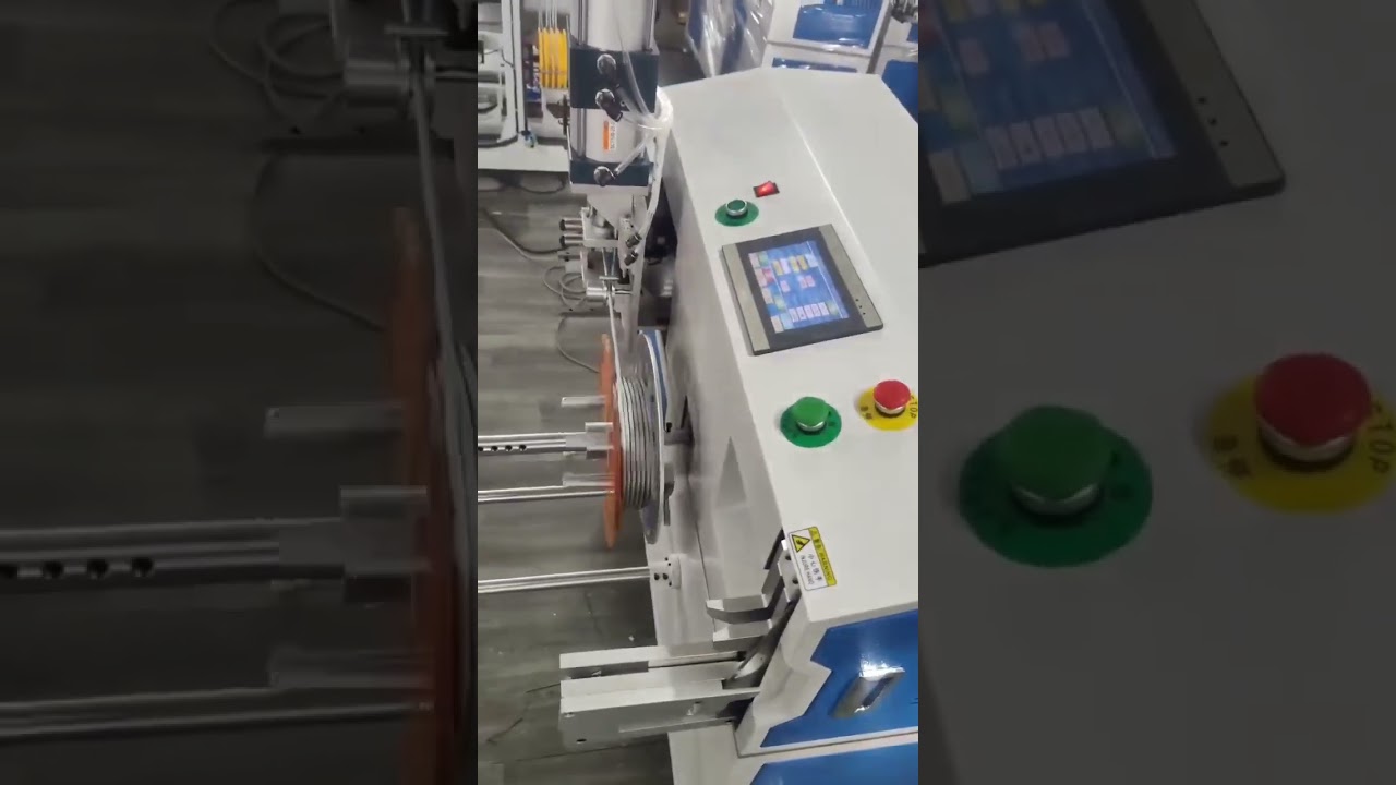 Automatisk maskin for telling, sortering, kapping, vikling og binding av ståltrådtau