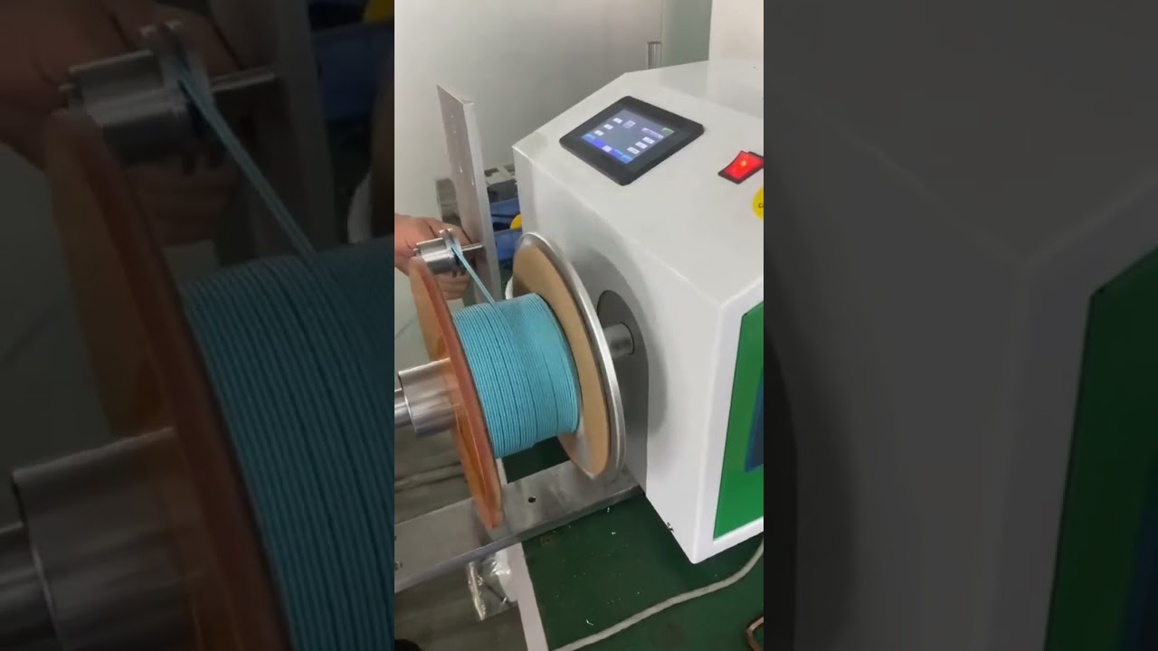 Automatisk sorterings- og opprullingsmaskin for fiberoptiske kabler #fabrikk #maskin