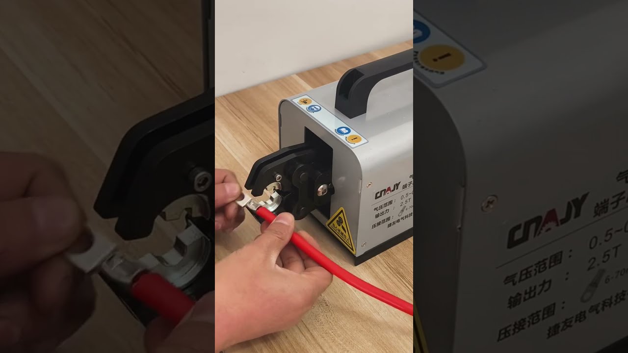 Allsidig elektrisk terminalkrimpmaskin for kobberlugs opptil 70 mm² #maskin #fabrikk