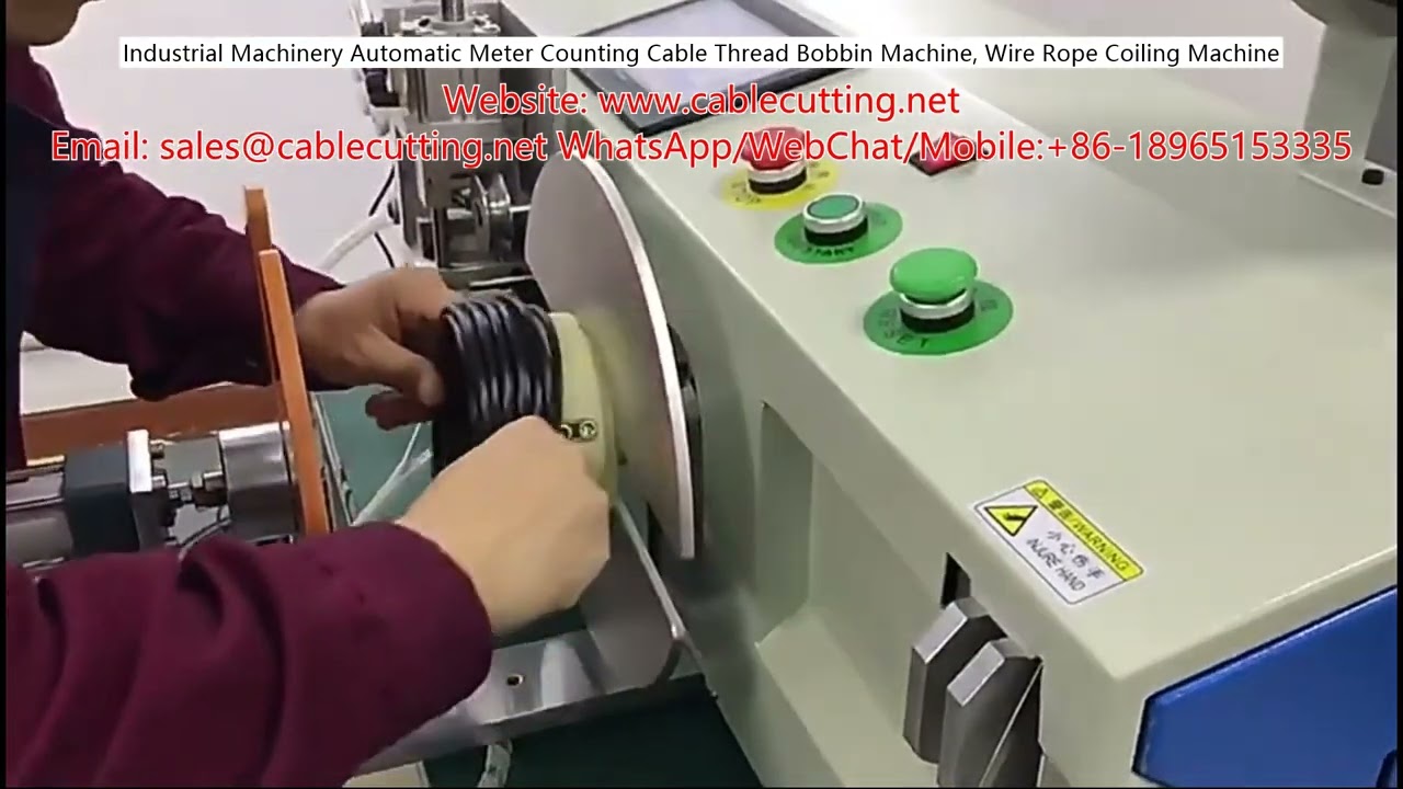 Industriell maskin for automatisk meter-telling av kabel, tråd og wire – spolemaskin for tau og kabel