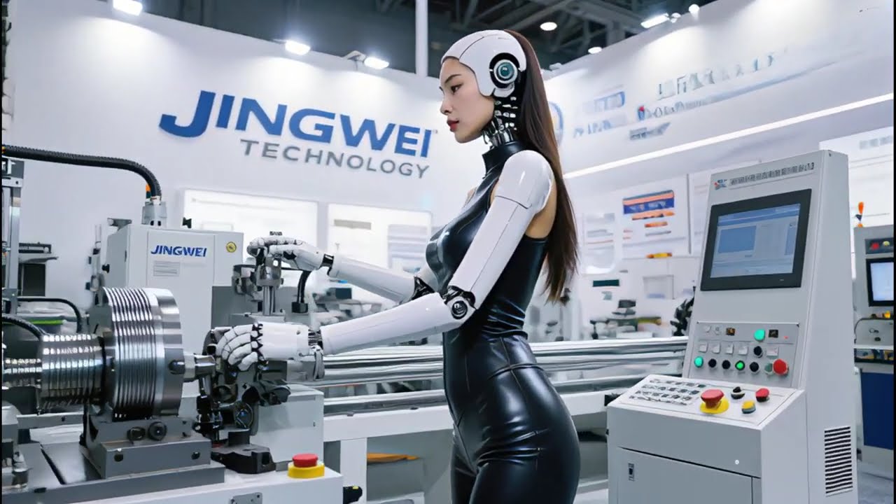 Robot utfører presis maskinoperasjon for industriell automasjon